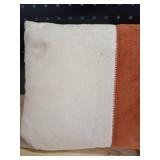 Oversized Colorblock Pieced Suede Lumbar Throw Pillow Orange/Neutral - Thresholdâ¢: Soft Faux-Suede, Removable Cover, Indoor Use - Retail: $25
