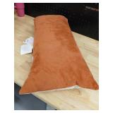 Oversized Colorblock Pieced Suede Lumbar Throw Pillow Orange/Neutral - Thresholdâ¢: Soft Faux-Suede, Removable Cover, Indoor Use - Retail: $25