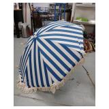 Vintage Style Beach Umbrella with Fringe - Retail: $89