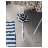 Vintage Style Beach Umbrella with Fringe - Retail: $89