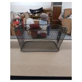 Metal Mesh Decorative Storage Basket with Rope Handles 13.4 inches-L x 9.8 inches-W x 6.5 inches-H - Retail: $25