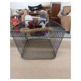 Metal Mesh Decorative Storage Basket with Rope Handles 13.4 inches-L x 9.8 inches-W x 6.5 inches-H - Retail: $25