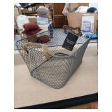 Decorative Metal Wire Storage Basket with Rope Handles 12.4 inches L x 8.7 inches-W x 6.1 inches H - Retail: $20