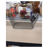 Decorative Metal Wire Storage Basket with Rope Handles 12.4 inches L x 8.7 inches-W x 6.1 inches H - Retail: $20