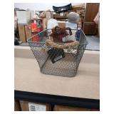 Decorative Metal Wire Storage Basket with Rope Handles 12.4 inches L x 8.7 inches-W x 6.1 inches H - Retail: $20