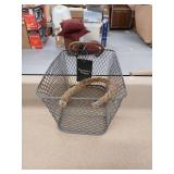 Gray Metal Mesh Storage Basket with Rope Handles 11 inches L x 7.5 inches W x 5.5 inches H - Retail: $15