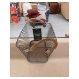 Industrial Metal Mesh Storage Basket with Jute Handles 9.8 inches L x 6.5 inches W x 5.1 inches H - Retail: $10