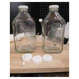 Large Clear Glass Storage Jars with White Screw Caps - Retail: $25