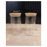 Glass Storage Jars with Bamboo Lids - Set of 2 - Retail: $15