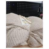 King Chunky Knit Bed Blanket Natural - Casalunaâ¢: Acrylic Sweater Knit, Machine Washable, All Ages - Retail: $80