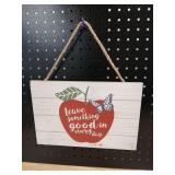 Inspirational Apple Wall Sign with Butterfly - Retail: $15