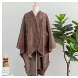 Berkshire Grace Fur and Loftmink Wearable Throw. Chocolate  - Retail: $55