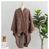 Berkshire Grace Fur and Loftmink Wearable Throw. Grey not Brown as Shown in Stock Photo  - Retail: $55