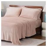 Berkshire Velvetsoft Sheet Set with Two Extra Pillowcases. Queen Blush - Retail: $72