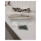 Natural Linen Fabric Curtims Bundle with Curtain Hardware 92 L x 55 W 2  panels - Retail: $75