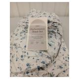 Queen Performance Sheet Set Blue Floral Print - Retail: $45