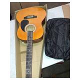 RockJam Natural Dreadnought Acoustic Guitar with Guitar Bag