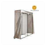 Mainstays Adult Single Steel Tier Zippered Extra Wide Clothes Closet  60   Grey Pumice