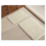 Better Homes and Gardens Ivory Cloud 2pc Bath Rug Set, 17 x 20 & 20 x 30, Polyester