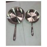 All-Clad D3 3-Ply Stainless Steel Fry Pan Set 2 Piece, 10, 12 Inch, Induction Oven Broiler Safe 600F, Kitchen Cooking Set, Skillets, Durable Frying Pans, Professional Pots and Pans Set Cookware Silver