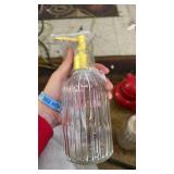 2PACK 12oz Fluted Glass Soap Dispenser with Golden Rust Proof Pump, Refillable Kitchen soap Dispenser with Vertical Stripe, Bathroom Soap Dispenser for Dispense Hand soap, Dish Soap, Lotion. - Retail: