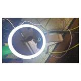 LitBear Travel Makeup Mirror with Lights, Rechargeable Double-Sided 10X/1X Magnifying Mirror, Portable Lighted Beauty Mirror, 3 Color Lighting, Dimmable Touch Screen, Tabletop Handhold Hanging (White)