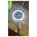 LitBear Travel Makeup Mirror with Lights, Rechargeable Double-Sided 10X/1X Magnifying Mirror, Portable Lighted Beauty Mirror, 3 Color Lighting, Dimmable Touch Screen, Tabletop Handhold Hanging (White)