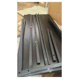 AODK L Shaped Desk Gaming Desk with LED Light & Power Outlet, 53 Inch Reversible L Shaped Computer Table with Shelf & Storage Bag & Hook for Home Office, Black - Retail: $140