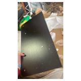 AODK L Shaped Desk Gaming Desk with LED Light & Power Outlet, 53 Inch Reversible L Shaped Computer Table with Shelf & Storage Bag & Hook for Home Office, Black - Retail: $140