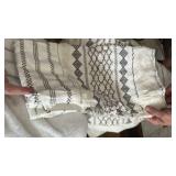 Hyde Lane Comforter Sets King Ivory Cotton Top Clipped Jacquard Stripes 3-Pieces 104x90 InchesBoho, Farmhouse, Modern Neutral Style, Bed Set, Bedding, Matching Pillow Shams - Retail: $110