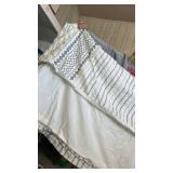 Hyde Lane Comforter Sets King Ivory Cotton Top Clipped Jacquard Stripes 3-Pieces 104x90 InchesBoho, Farmhouse, Modern Neutral Style, Bed Set, Bedding, Matching Pillow Shams - Retail: $110