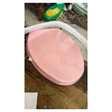 Pink Elongated Toilet Seat Natural Wood Toilet Seat with Zinc Alloy Hinges, Easy to Install also Easy to Clean, Scratch Resistant Toilet Seat by Angol Shiold (Elongated, Pink) - Retail: $43