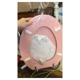 Pink Elongated Toilet Seat Natural Wood Toilet Seat with Zinc Alloy Hinges, Easy to Install also Easy to Clean, Scratch Resistant Toilet Seat by Angol Shiold (Elongated, Pink) - Retail: $43
