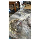 KLAKLA Living Room Wall Art - Black and White Wall Decor Large Picture Landscape Black and Gold Tree Artwork for Walls Frame Canvas Bedroom Office Home Decor 58x29 Inches - Retail: $170