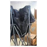 Folding Loveseat Camping Chair,Portable Double Chair w/Cup Holder,Wine Glass Holder,Carry Bag Heavy Duty Lawn Chair for 2 Adults,Perfect for Camp,Hiking,Picnics and Beach Trips,Black - Retail: $76