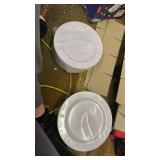 bUCLA 100Pieces White Plastic Plates - 6.25inch Disposable Plastic Appetizer/Small Cake/Salad/Dessert Plates Premium Hard, Ideal for Weddings& Parties - Retail: $28