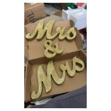 Berlune Mrs and Mrs Sign for Wedding Table, Large Lesbian Wedding Sign for LGBT Head Table Wood Letter, Lesbian Engagement Anniversary Party Decors(Gold) - Retail: $16