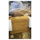 12.6\"L x 9\"W Bamboo Cutting Board Set of 4 - Wood Cutting Board Set with Holder, Chopping Boards Set with Food Icons, Juice Groove - Ideal for Meat, Fish, Bread, Vegetable, Fruit Chopping - Retail: 