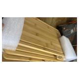 12.6\"L x 9\"W Bamboo Cutting Board Set of 4 - Wood Cutting Board Set with Holder, Chopping Boards Set with Food Icons, Juice Groove - Ideal for Meat, Fish, Bread, Vegetable, Fruit Chopping - Retail: 