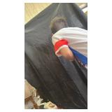 5-Pack Premium Plastic Tablecloth 54in. Round Plastic Table Cover - Black - Retail: $10