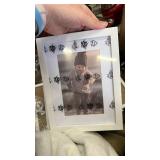 KINLINK 6x8 Picture Frame White Set of 4, Wooden Photo Frames Matted 4x6 with Plexiglass for 4x6 with Mat or 6x8 without Mat for Table and Wall Display - Retail: $20