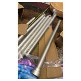 Silver Curtain Rods for Windows 28 to 48 Inch(2.3-4ft), 1Inch Heavy Duty Curtain Rods, Adjustable Curtains Rod, Modern Decorative Drapery Window Rod, 30-60\", Antique Silver - Retail: $20