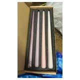 Viyffo 12 Inch Taper Candles Pink with a Purple Hue Set of 4 Unscented Smokeless Long Tall Tapered Candle for Candlesticks Sticks Wedding Advent Home Decor Dinner Christmas - Retail: $17
