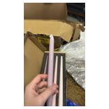 Viyffo 12 Inch Taper Candles Pink with a Purple Hue Set of 4 Unscented Smokeless Long Tall Tapered Candle for Candlesticks Sticks Wedding Advent Home Decor Dinner Christmas - Retail: $17