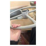 Drafting Chair with Flip-up Arms, Height Adjustable Standing Tall Office Desk Chair with Foot Ring, Ergonomic Swivel Computer Chairs with Rolling Wheels, Grey - Retail: $70