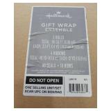 FACTORY SEALED - Hallmark Rustic Red and Green Christmas Wrapping Paper Set (90 sq. ft. ttl, 10 Bows, 4 Ribbon Colors, 40 Gift Tag Stickers) Snowflakes, Trees, Plaid