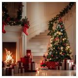 APPEARS NEW - COMHOMA Christmas Tree Artificial 6.5ft Spruce Holiday Tree with 1,000 Branch Tips, Party Decoration Tree with Foldable Design, Christmas Tree for Home, Office  - Retail: $56