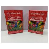 APPEARS NEW - 2 Pack Holiday Style 70 Multi-Color Mini Lights Set (2 Boxes)