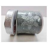 APPEARS NEW - Silver Glitter Decorative Ribbon