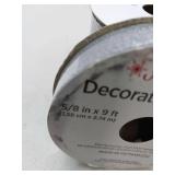 APPEARS NEW - Silver Glitter Decorative Ribbon